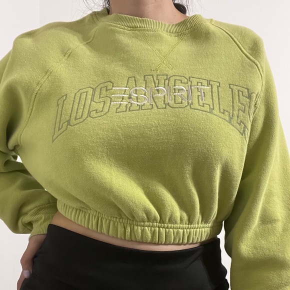 Vintage 1990s Esprit Sport Cropped Sweatshirt Size small crewneck - Picture 2 of 4